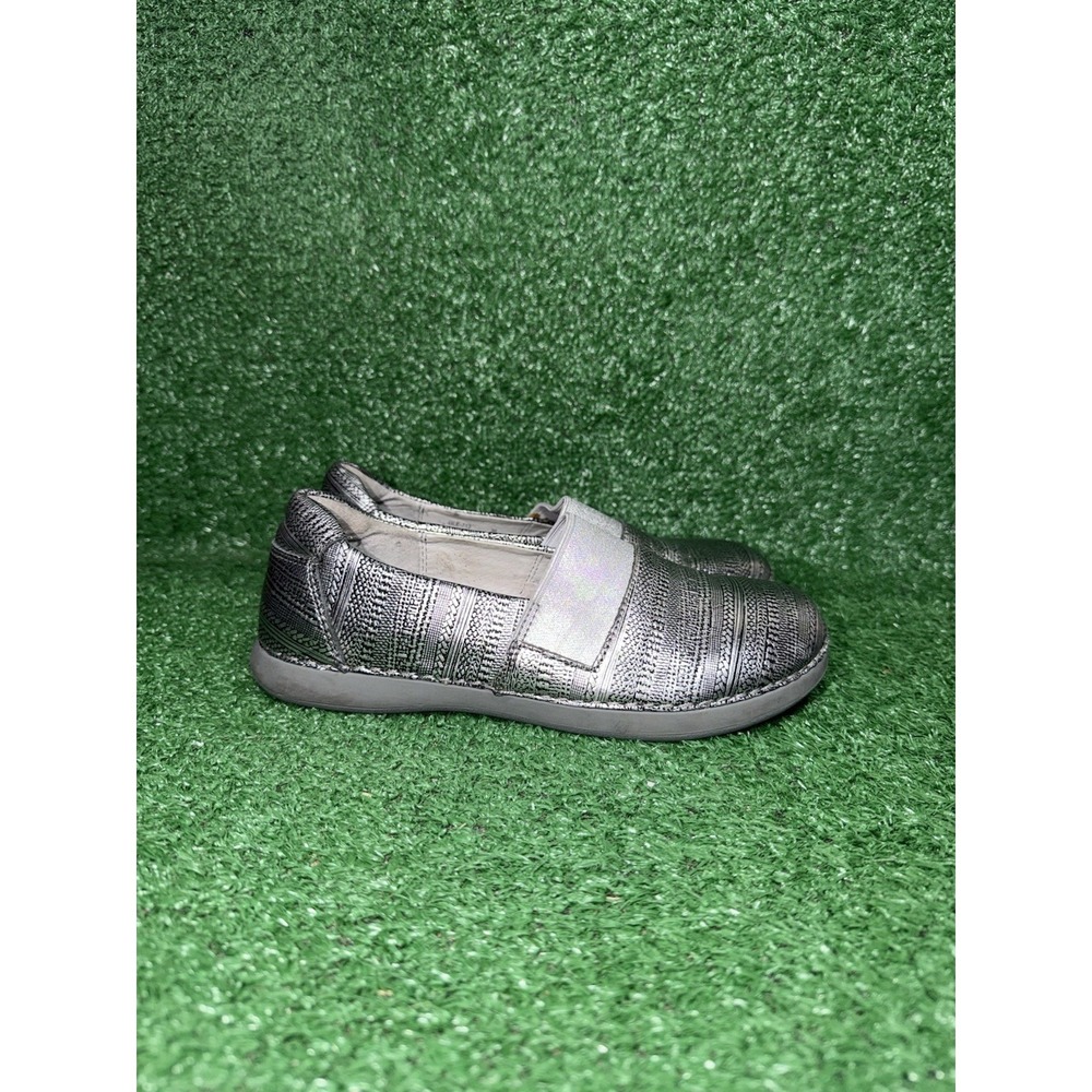 Alegria Shoes Womens Size 6 US 36 EU Silver Leather Glee Comfort Mary Jane